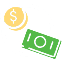 icon of dollar and coin